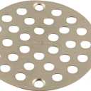 Moen 102763BN Shower Accessory Screw-In Shower Strainer Drain Cover for Use with 3-Inch Shower Drain, 4-Inch, Brushed Nickel