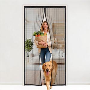 Magnetic Screen Door 34x76 Inch, Heavy Duty Door Screen Mesh with Magnetic Closure, Easy Install Hands-Free Screen for Sliding & Front Door, Pet & Kid Friendly, Keep Bugs Out (Fit Door Size W34" x H76")