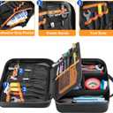 GRAOSO Water-resistant Utility Pouch, Multi-Purpose Tool Bag for Electronic | for First Aid, Durable Leather Thermocompression Design, with Removable Binder and Divider, Black