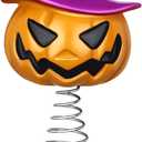 Queekay Halloween Tree Topper Spooky Pumpkin Skull Ghost Miniature Tree Topper 4 Inches Mini Christmas Ornaments for Halloween Party