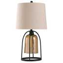 MALVERN Farmhouse Table Lamps with USB Ports and Night Light Modern Nightstand Lamp for Living Room Bedroom 30.5 in x 16 in