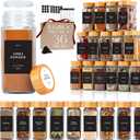 Glass Spice Jars with Label with Bamboo Lids 36 Pack Black Labels Set, 4oz Clear Empty Bottles Seasoning Organizer Jars with Shaker Lids, Small Square Airtight Spice Seasoning Containers Herb Storage
