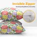 Kawani Happy Easter Pillow Covers 18x18 Inch Colorful Easter Egg Floral Print Outdoor Throw Pillow Covers Set of 2 Rustic Holiday Pillowcases Square Cushion Covers for Couch Home Decor