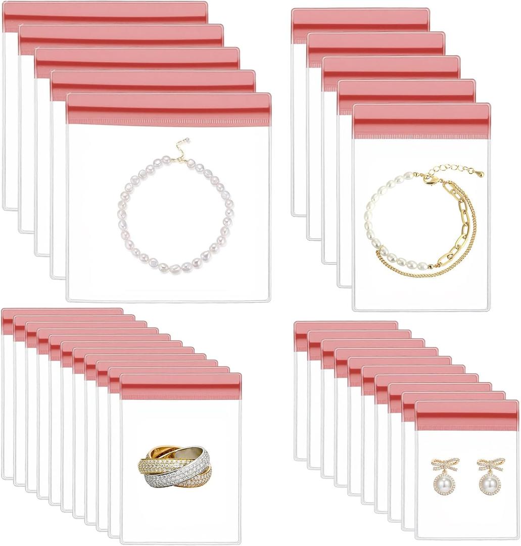 Wanmu 30 Pcs Clear Jewelry Organizer Anti Tarnish Jewelry Bags Storage, 3 Sizes EVA Small Storage Bags Pouches for Gold and Silver Jewelrys, Key, Wrist Watch, Necklace, Earring, Chain Bracelet