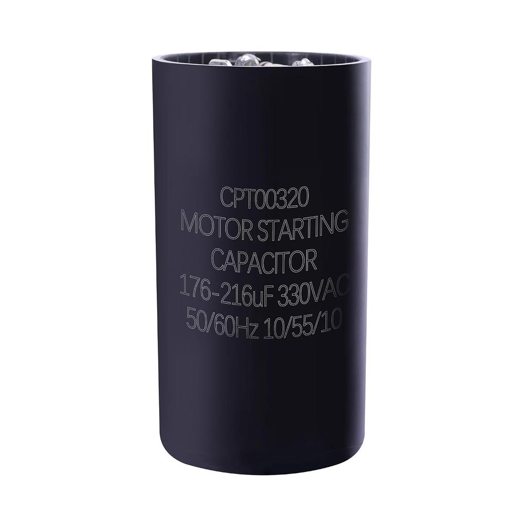 CPT00320 Capacitor 176-216 MFD 330V AC | Compatible with Trane & American Standard Units, Heat Pump and HVAC Systems | Round Dual Run Circular Motor Capacitor