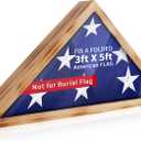 ASmileIndeep Flag Display Case for 3' x 5' Folded American Thin Flag,Flag Shadow Box with HD Tempered Glass and Wall Mount for Veteran - Burnt Color