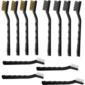12 Pack Cleaning Brush Set, All Purpose Cleaning Brushes, Including 4 Nylon Brushes,4 Brass Brushes,4 Stainless Steel Brushes