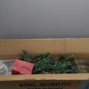 LuxenHome 4FT Small Christmas Tree, Prelit Slim Potted Artificial Christmas Trees with 100 Warm White LED Lights, Realistic Faux Pine Tree with Rustic Metal Pot for Indoor, Outdoor Holiday Decor