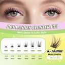 KEYYOU LASH Clusters kit 144pcs with Colored Eyelash Clusters Individual Eyelash Extension Kit 8-18mm with Lash Bond Seal Remover Applicator for DIY Lashes Extensions at Home(C01)
