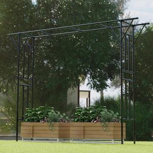 Flat Top Garden Arch Trellis 11FT x 9FT, Super Large Arbor Trellis for Climbing Plants Outdoor 141.7in x 108in x 19.7in, Metal Garden Frame for Backyard, Lawn, Archway, Wedding Decoration, Patio Black