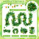 FOIMAS 33 Feet St Patrick's Day Tinsel Garland,Mentallic Green and Gold Shamrock Clover Hanging Garland with Hat Lucky Coin Confetti for St Patrick's Day Wreath Home DIY Craft Decoration, Green & Gold
