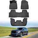 Powerty Floor Mats for 2023 2024 2025 2026 Honda Pilot All Weather 3D TPE Anti-Slip Car Liners for 1st & 2nd & 3rd Row Accessories