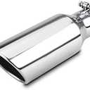 LCGP 2.5 Inch Inlet Exhaust Tip,2.5" x 4" x 12" Polished Exhaust Tailpipe Tip for Truck With Bolt On Design