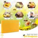 Eco-Lux 14.4 oz Beeswax Block  100% Pure Yellow Beeswax for Candle Making, DIY Makeup, Lip Balms, Crafts, Wood Conditioning, Leather Care & Natural Home Projects  Filtered, Premium Quality Wax Bar