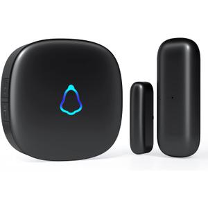 Door Chime, METAK Wireless Door Open Contact Sensor Alarm with 500 FT Range, 58 Chimes and 5 Volume Levels for Business/Store/Home/Office When Entering, 1 Transmitter + 1 Plug-in Receiver (Black)