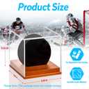 MewVeer Hockey Puck Display Case, Pucks Display Cases with Wooden Base, Acrylic Clear Box - Hockey Memorabilia Storage Holder, for Enthusiasts & Collectors & Fans (2 Pack, Square)