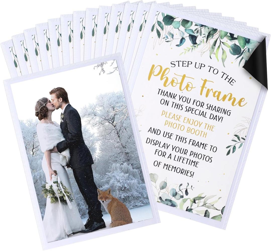 Karenhi 100 Pcs Magnetic Picture Frame Bulk, 4 x 6 in Magnetic Photo Frames for Refrigerator Fridge, Clear Photo Sleeves with Inserts, White Magnet Picture Holders for Wedding Party