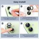 2 x Compatible for iPhone 17 Camera Lens Protector, Explosion-Proof 9H Tempered Glass with Metal Original Style Ring, Ultra HD Clarity, Anti-Scratch Lens Protection Cover, Case Friendly (Green)