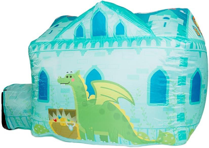 Chuckle & Roar Inflatable Air Castle Play Tent 4.5 Ft Tall Indoor Inflatable Castle, No Poles Needed, Inflates with Box Fan (Not Included) Pretend Play Fort for Kids Ages 3+
