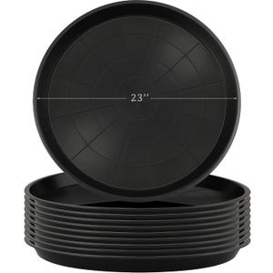 Eccliy 10 Packs 23 Inch Plastic Large Plant Saucers Heavy Duty Planter Trays Jumbo Flower Pot Saucers Plastic Water Trays for Indoors and Outdoors