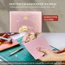 Christian Gifts,A5 Hardcover Leather Journal for Women - 200 Pages Premium Paper Notebook,Lion Journal with 180 Lay Flat Design for Daily Diary, Prayer & Planning (Lion Pink)