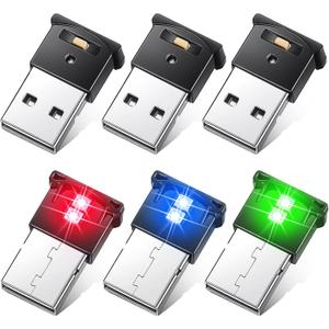 Frienda Mini USB LED Light, Car LED Interior Lighting 5V Smart USB Atmosphere Light, Laptop Keyboard Office Decoration Night Lamp, Adjustable Brightness, 8 Colors(6 Pieces)