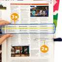 MAGDEPO 3X Raised Bar Magnifier 8" Dome Top Reading Magnifier Optical Acrylic Magnifying Glass with Stand Desktop for Elderly and People with Low Vision Reading Small Prints, Books, Newspapers, etc.