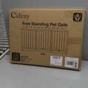 Free Standing Dog Gate Indoor, Foldable Dog Gate for Doorways Stairs Hallways, 3-Panel Freestanding Pet Gate with Support Feet for Stability, Folding Puppy Gate Easy to Move, Doggy Gate 54"x24" (White)