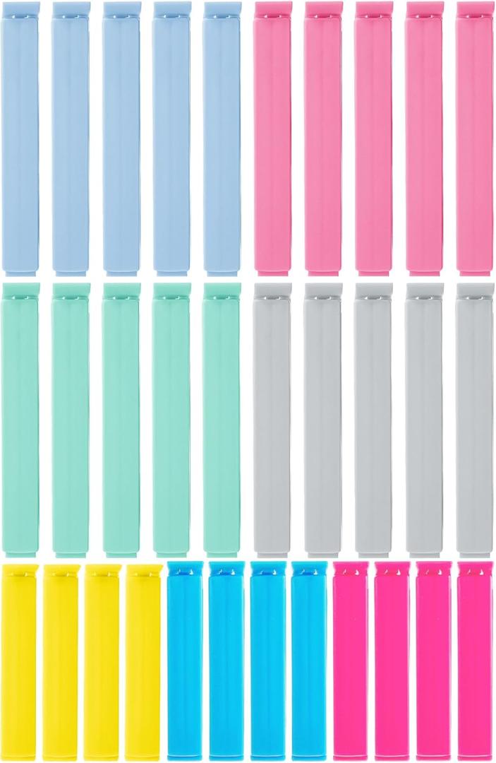 Mr. Pen- Sealing Bag Chip Clips, 32 Pack, 2 Sizes (12x 3.1 & 20x 4.3), Colorful Plastic Food Bag Sealing Clips for Food Packages, Kitchen and Home, Sturdy, Dishwasher & Freezer Safe (Assorted Colors)