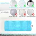 Upgrade Baby Bath Mat Non Slip Extra Long Bathtub Mat for Kids 40 X 16 Inch - Eco Friendly Bath Tub Mat with 200 Big Suction Cups,Machine Washable Shower Mat,Blue