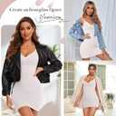 Womens Shapewear Slip Dress for Under Dress Seamless Tummy Control V Neck Full Slips Body Shaper (White, S)