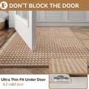 Bath Mat Bathroom Rugs Non Slip Washable, Soft Braided Ultra Thin Bath Mat, Super Absorbent Quick Dry Bath Rug Shower Mat, Rubber Backing, Fit Under Door Bathroom Floor Tub, Brown 20" x 31"