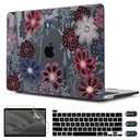 CISSOOK Compatible with MacBook Pro 13 inch Case 2025-2020 A2338 M2 M1 A2251 A2289 with Touch bar, Plastic Hard Shell Case&Keyboard Cover&Screen Protector&Webcam Cover, Texture Flowers