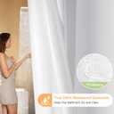 Seenus Waterproof Soft Microfiber Shower Curtain TPU Backed Lightweight, White Washable Fabric Shower Curtain Liner with 2 Large Magnets, 72 x 72 Inch Hotel Quality 2in1 Cloth Bathroom Shower Curtain