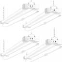 4FT 40W LED Shop Light Linkable, 5600lm(250w Equivalent), 5000K Utility Shop Lights for Garages, Workshops, Basements, Hanging or FlushMount, with Power Cordk