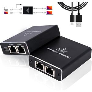 LIEZHUA Upgrade Ethernet Splitter 1 to 3 High Speed 1000Mbps, LAN with USB Power Cable, RJ45 for Cat5/5e/6/7/8 Cable Gigabit Internet [3 Devices Simultaneously Networking]