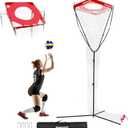 Bearwill Volleyball Setter Trainer Net, Volleyball Training Equipment Adjustable Angle Height 8-13 FT Setter Net, Indoor Outdoor Volleyball Practice Net System for Serving, Spiking and Setting