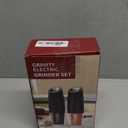 Rechargeable Electric Salt and Pepper Grinder Set, Automatic Gravity Mill with Adjustable Coarseness, Brushed Stainless Steel, Ceramic Blades and Refillable Glass (Bronze grinder - 2 units)