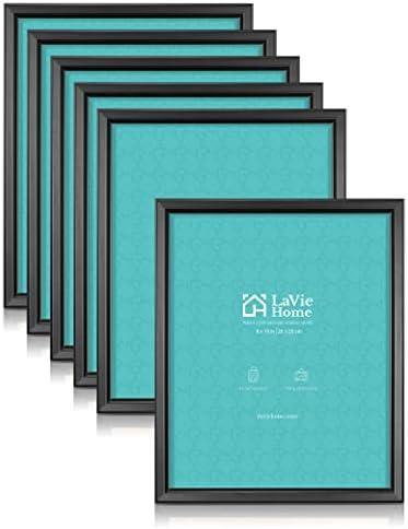 LaVie Home 8x10 Picture Frames (6 Pack, Black) Simple Designed Photo Frame with High Definition Glass for Wall Mount & Table Top Display, Set of 6 Classic Collection