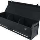 Car Trunk Organizer, Leather Car Trunk Storage Organizer with Lid and Sturdy Handle Car Organizer Storage Box Suv Trunk Organizer (Black, 40.5 x 11.4 x 12.2in)
