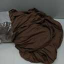 AveLom Seersucker Duvet Cover Set Queen Size (90 x 90 inches), 3 Pieces (1 Duvet Cover, 2 Pillow Cases), Brown Ultra Soft Washed Microfiber, Textured Duvet Cover with Zipper Closure, Corner Ties