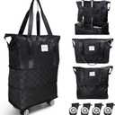 Suitcases With Wheels Expandable Foldable Luggage Bag, Detachable Rolling Duffle Bag With Wheels Carry-On Large Duffel Bag, Collapsible Rolling Travel Bag For Men Women Travel Or Business