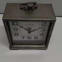 NIKKY HOME Vintage Silent Non-Ticking Table Clock, Shelf Desk Top Clock Battery Operated, Retro Home Decor for Living Room Mantel Desktop Countertop, Antique Brown