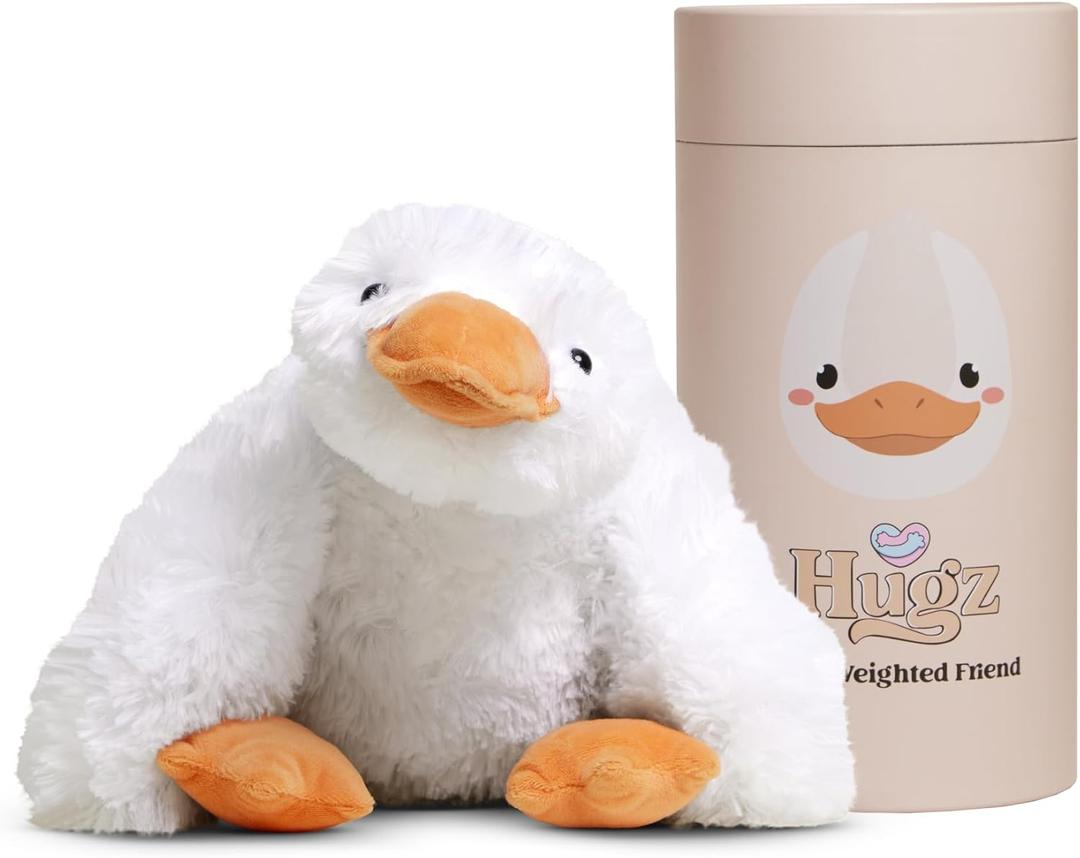 Hugz Official Weighted Stuffed Animal 3.8 lb for Adults and Kids - Premium Stuffed Plushie (Quackers The Duck)