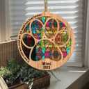 BSQUIELE Personalized Dog Suncatcher Ornament, Custom Memorial Gift for Dog Owner Dog Lover, Pet Loss Ornament, Memorial Dog Gift for Men Women Birthday Christmas, Stained Glass Light Catcher Ornament