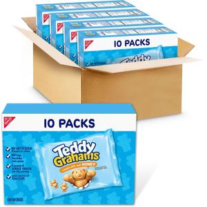 TEDDY GRAHAMS Honey Graham Snacks, 40 Kids Snack Packs (4 Boxes) (EXP 07/21/26)
