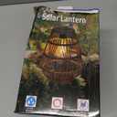 Natural Rattan Solar Lantern with Handle - Large Waterproof LED Decorative Garden Lights, Bright Rattan Solar Table Lamp for Yard, Patio, Wedding, Home Decoration