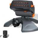 Diivoo Mini Turbo Oscillating Water Sprinklers for Yard, Garden Sprinkler with Large Base, Adjustable Width, Range and Flow Rate, 16 Nozzles, Grey