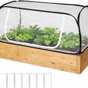 Pop Up Raised Garden Bed Cover -45''x22''x18'' Instant Plant Protection Against Bird, Pests & SquirrelPlant Net Cover for Raised Bed with Zipper Door for Protecting Vegetable Row