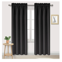 DWCN Blackout Curtains for Bedroom – Thermal Insulated Room Darkening Drapes for Living Room, Black, W 42 x L 84 Inch, Set of 2 Rod Pocket Curtain Panels